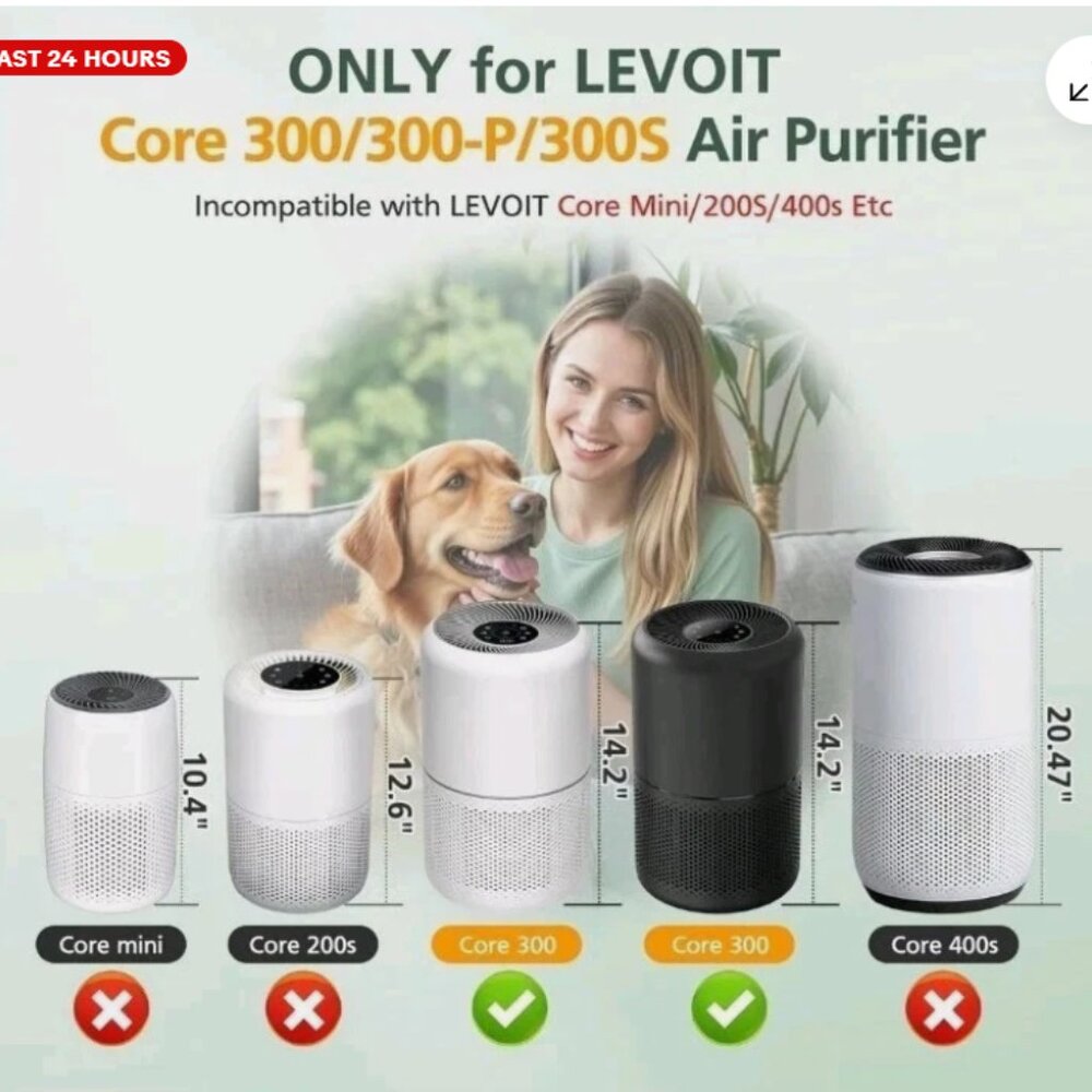 2 Pack Core 300 Replacement Filter, Compatible with LEVOIT Core 300/300S NEW - Picture 2 of 7